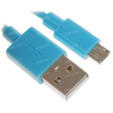 Кабель DEXP micro USB - USB синий 0.2 м