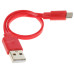 Кабель DEXP micro USB - USB красный 0.2 м