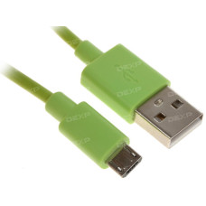 Кабель DEXP micro USB - USB зеленый 0.2 м