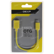 Кабель OTG DEXP USB Type-C - USB желтый 0.15 м Кабель OTG DEXP USB Type-C - USB желтый 0.15 м