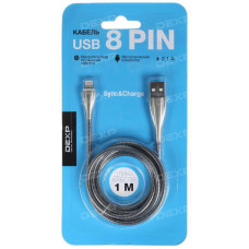 Кабель DEXP Lightning 8-pin - USB серебристый 1 м