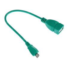 Кабель OTG DEXP micro USB - USB зеленый 0.15 м Кабель OTG DEXP micro USB - USB зеленый 0.15 м